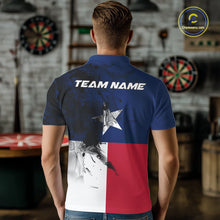 Load image into Gallery viewer, Personalized Texas Flag Black Splatter Dart Polo Shirts For Men Custom Dart Team Jerseys NYN2712