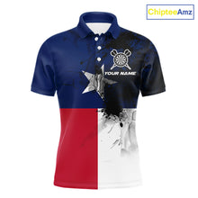 Load image into Gallery viewer, Personalized Texas Flag Black Splatter Dart Polo Shirts For Men Custom Dart Team Jerseys NYN2712
