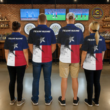 Load image into Gallery viewer, Personalized Texas Flag Black Splatter Dart Polo Shirts For Men Custom Dart Team Jerseys NYN2712