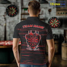 Load image into Gallery viewer, Red Crown Dartboard Mens Darts Shirt Personalized Horizontal Stripes Team Darts Jersey NYN3242