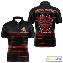 Load image into Gallery viewer, Red Crown Dartboard Mens Darts Shirt Personalized Horizontal Stripes Team Darts Jersey NYN3242