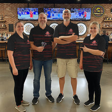 Load image into Gallery viewer, Red Crown Dartboard Mens Darts Shirt Personalized Horizontal Stripes Team Darts Jersey NYN3242