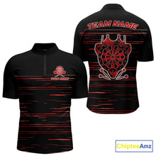 Load image into Gallery viewer, Red Crown Dartboard Mens Darts Shirt Personalized Horizontal Stripes Team Darts Jersey NYN3242