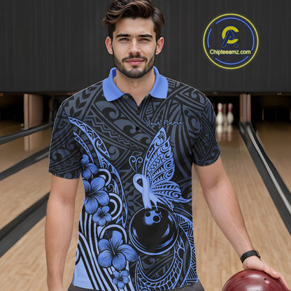 Black And Blue Tropical Tribal Pattern Butterfly Bowling Shirts For Men Custom Bowling Team Jerseys NYN4120