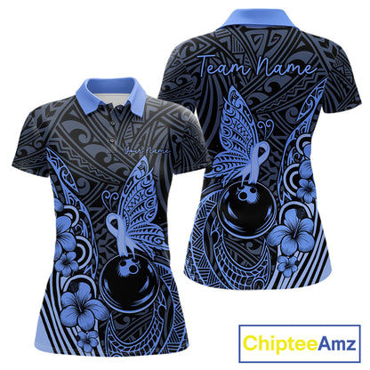 Black And Blue Tropical Tribal Pattern Butterfly Bowling Shirts For Women Custom Bowling Team Jerseys NYN4120