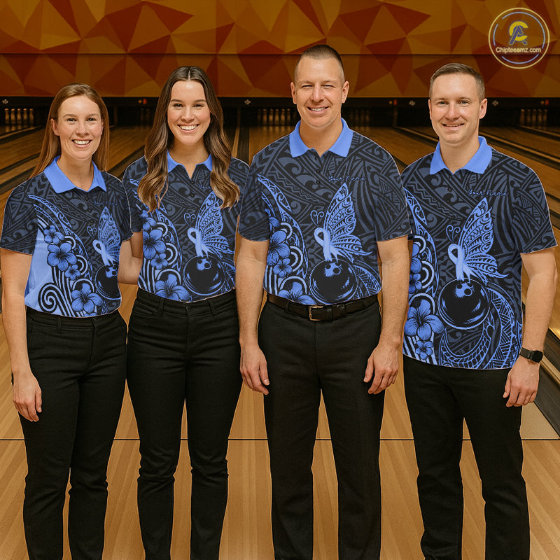 Black And Blue Tropical Tribal Pattern Butterfly Bowling Shirts For Women Custom Bowling Team Jerseys NYN4120