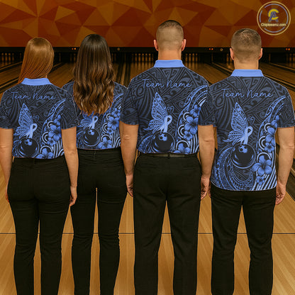 Black And Blue Tropical Tribal Pattern Butterfly Bowling Shirts For Women Custom Bowling Team Jerseys NYN4120