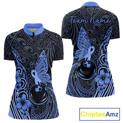 Black And Blue Tropical Tribal Pattern Butterfly Bowling Shirts For Women Custom Bowling Team Jerseys NYN4120