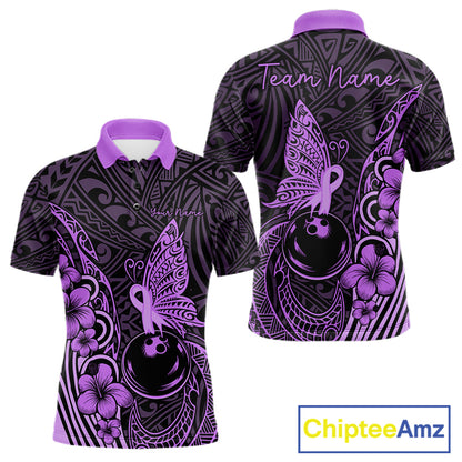 Black And Purple Tropical Tribal Pattern Butterfly Bowling Shirts For Men Custom Bowling Team Jerseys NYN4121