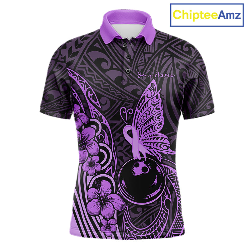 Black And Purple Tropical Tribal Pattern Butterfly Bowling Shirts For Men Custom Bowling Team Jerseys NYN4121
