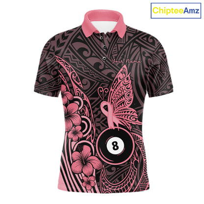 Black And Pink Tribal Butterfly 8 Ball Billiard Shirts For Men Custom Billiard Team Jersey NYN4122