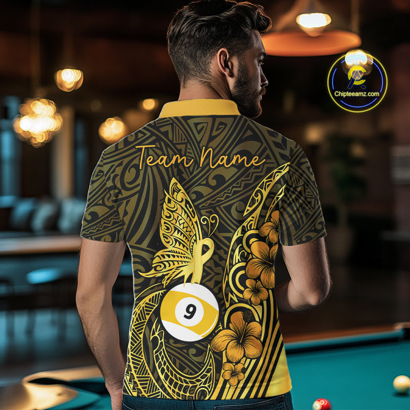Black And Yellow Tribal Butterfly 8 Ball & 9 Ball Billiard Shirts For Men Custom Billiard Team Jersey NYN4123
