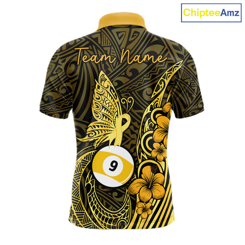 Black And Yellow Tribal Butterfly 8 Ball & 9 Ball Billiard Shirts For Men Custom Billiard Team Jersey NYN4123