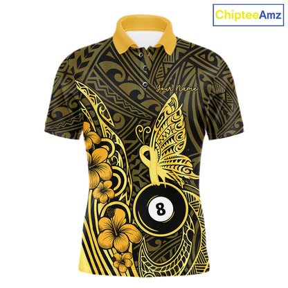 Black And Yellow Tribal Butterfly 8 Ball & 9 Ball Billiard Shirts For Men Custom Billiard Team Jersey NYN4123