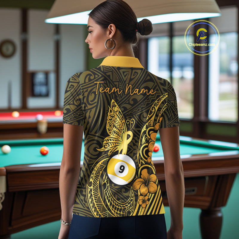 Black And Yellow Tribal Butterfly 8 Ball & 9 Ball Billiard Shirts For Women Custom Billiard Team Jersey NYN4123
