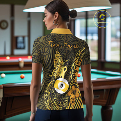 Black And Yellow Tribal Butterfly 8 Ball & 9 Ball Billiard Shirts For Women Custom Billiard Team Jersey NYN4123
