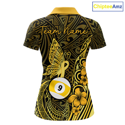 Black And Yellow Tribal Butterfly 8 Ball & 9 Ball Billiard Shirts For Women Custom Billiard Team Jersey NYN4123