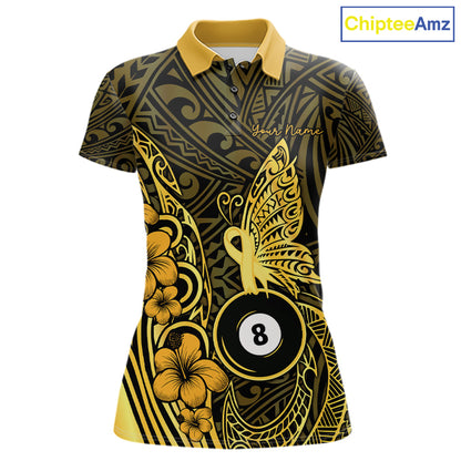 Black And Yellow Tribal Butterfly 8 Ball & 9 Ball Billiard Shirts For Women Custom Billiard Team Jersey NYN4123