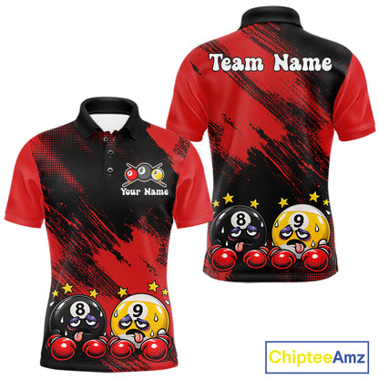 Custom Billiard Shirt For Men Personalized Boxing 8 Ball & 9 Ball Funny Billiard Team Polo Quarter-Zip NYN4136