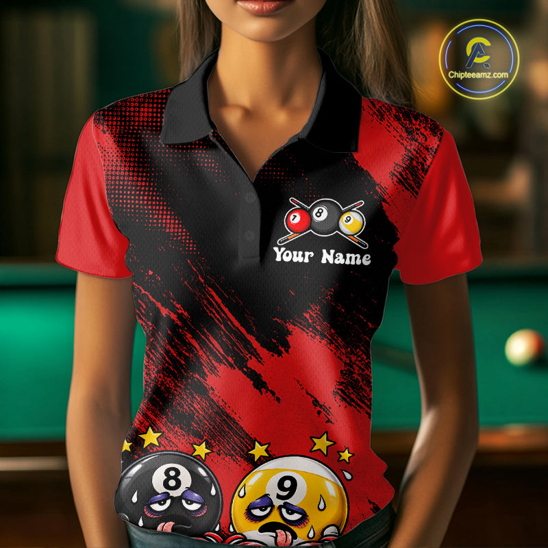 Custom Billiard Shirt For Women Personalized Boxing 8 Ball & 9 Ball Funny Billiard Team Polo Quarter-Zip NYN4136