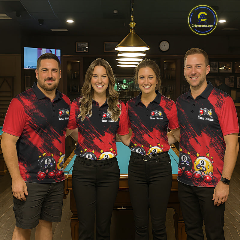 Custom Billiard Shirt For Women Personalized Boxing 8 Ball & 9 Ball Funny Billiard Team Polo Quarter-Zip NYN4136