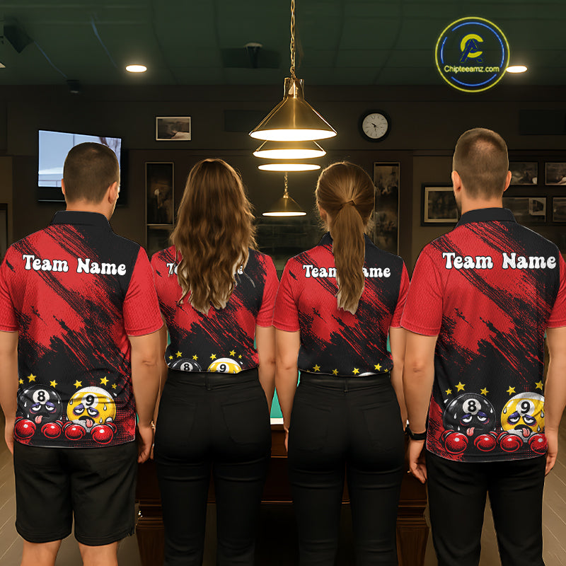 Custom Billiard Shirt For Women Personalized Boxing 8 Ball & 9 Ball Funny Billiard Team Polo Quarter-Zip NYN4136