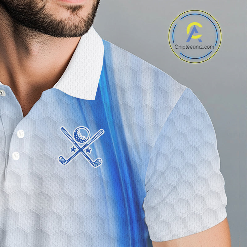 Personalized Blue-Light Twinkle Golf Polo Shirt For Men Custom White Pattern Golf Team Clothes NYN2871