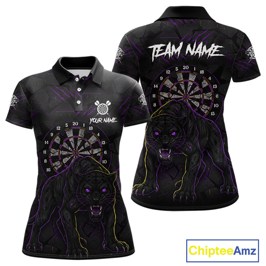 Custom Purple Yellow Tiger Cracked Grunge Dartboard Men Darts Polo Shirt Darts Jersey NYN1973