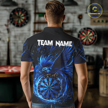 Load image into Gallery viewer, Blue Splatter Funny Eagle Dartboard Darts Polo Shirt For Men Custom Dart Team Jerseys NYN2521