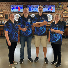 Load image into Gallery viewer, Blue Splatter Funny Eagle Dartboard Darts Polo Shirt For Women Custom Dart Team Jerseys NYN2521