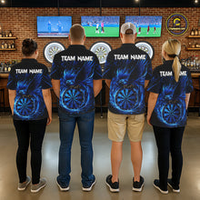 Load image into Gallery viewer, Blue Splatter Funny Eagle Dartboard Darts Polo Shirt For Women Custom Dart Team Jerseys NYN2521
