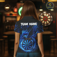 Load image into Gallery viewer, Blue Splatter Funny Eagle Dartboard Darts Polo Shirt For Women Custom Dart Team Jerseys NYN2521
