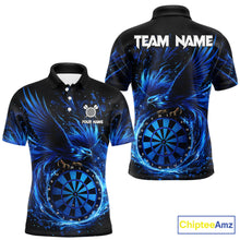 Load image into Gallery viewer, Blue Splatter Funny Eagle Dartboard Darts Polo Shirt For Men Custom Dart Team Jerseys NYN2521