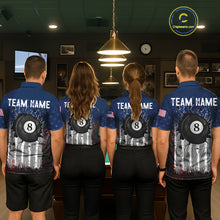Load image into Gallery viewer, American Flag Cracked 8 Ball Billiard Pool Shirt For Men Custom Grunge Patriotic Billiard Team Jersey NYN3085