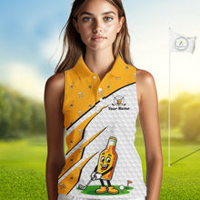 Load image into Gallery viewer, Funny Womens Golf Sleeveless Polo Shirt Personalized Cheer Beer Clothing Golf Tops For Golfers NYN3260