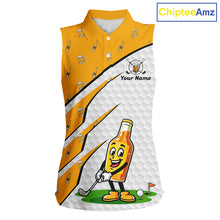 Load image into Gallery viewer, Funny Womens Golf Sleeveless Polo Shirt Personalized Cheer Beer Clothing Golf Tops For Golfers NYN3260