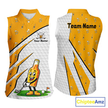 Load image into Gallery viewer, Funny Womens Golf Sleeveless Polo Shirt Personalized Cheer Beer Clothing Golf Tops For Golfers NYN3260