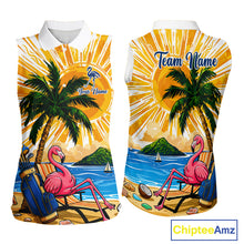Load image into Gallery viewer, Funny Flamingo Womens Golf Sleeveless Polo Shirt Custom Summer Tropical Golf Team Clothing Golf Gifts NYN3262