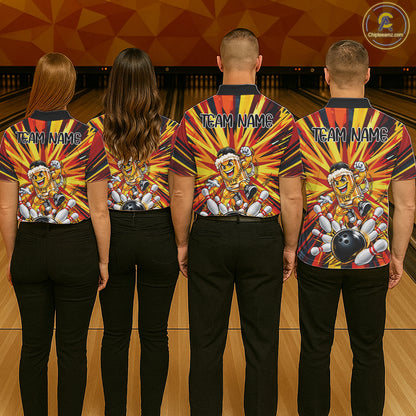 Funny Beer Bowler Bowling Shirt For Men Personalized Yellow Strikes Bowling League Team Jersey NYN4524