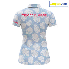 Load image into Gallery viewer, Custom Blue Tropical Monstera Funny Flamingo Matching Womens Golf Polo Shirts Team Golf Clothes  NYN2881