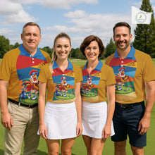 Load image into Gallery viewer, Colorful Rooster Mens Golf Polo Shirts Personalized Funny Golf Ball Shirts, Golf Gifts For Men NYN3098