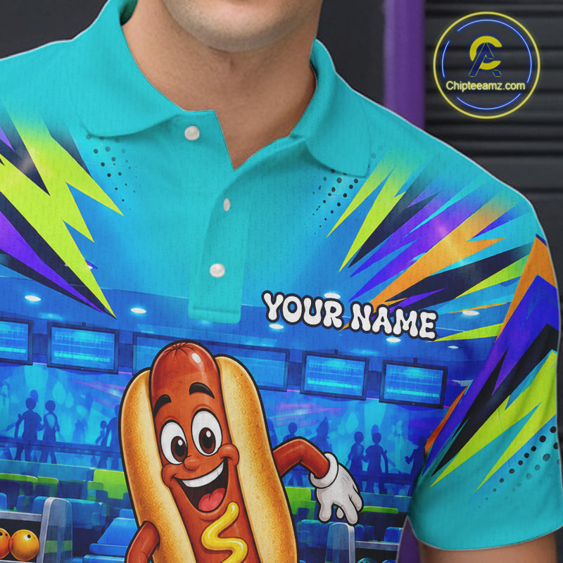 Personalized Hot Dog Bowling Shirt For Men Custom Team Bowling Jersey Funny Bowler Gifts NYN4553