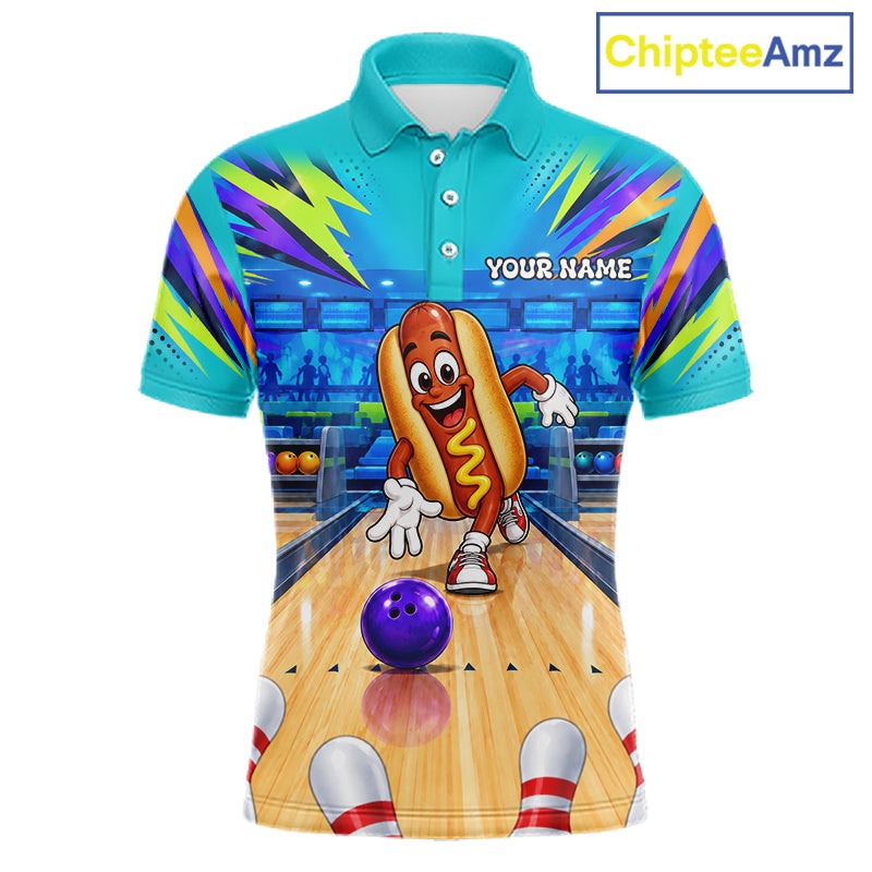 Personalized Hot Dog Bowling Shirt For Men Custom Team Bowling Jersey Funny Bowler Gifts NYN4553