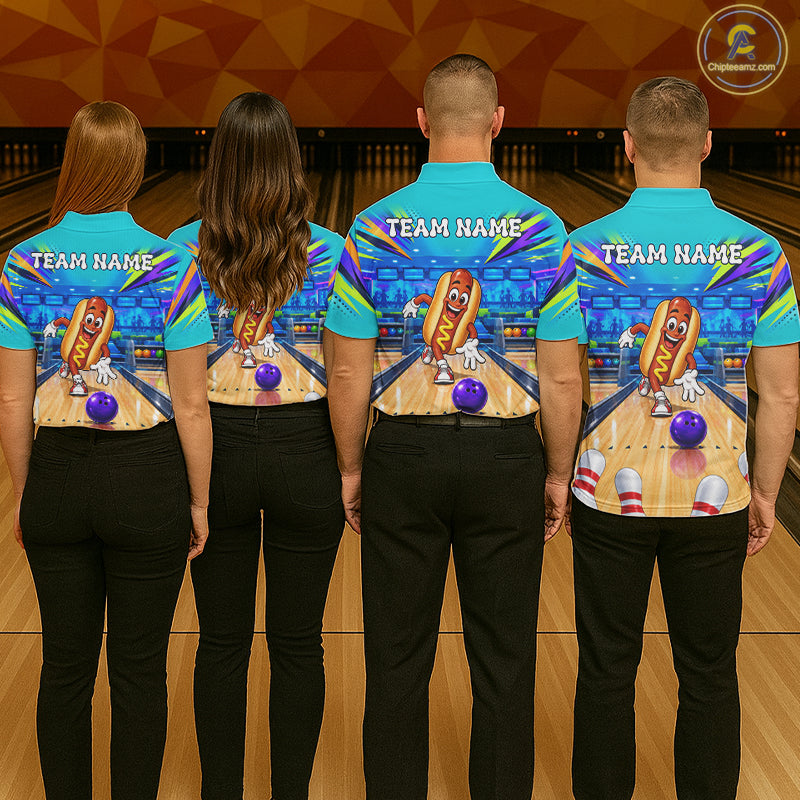 Personalized Hot Dog Bowling Shirt For Men Custom Team Bowling Jersey Funny Bowler Gifts NYN4553