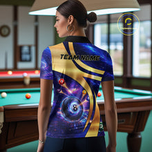 Load image into Gallery viewer, Purple Galaxy Pool 8 Ball Billiard Shirt For Women Personalized Multicolor Light Billiard Apparel NYN2893