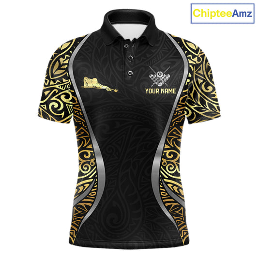 Personalized 8 Ball Pool Crown Men Billiard Shirts Gold And Silver Tribal Billiard Pool Jerseys NYN2894