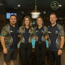 Load image into Gallery viewer, Personalized 8 Ball Pool Crown Women Billiard Shirts Gold And Silver Tribal Billiard Pool Jerseys NYN2894