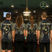 Load image into Gallery viewer, Personalized 8 Ball Pool Crown Women Billiard Shirts Gold And Silver Tribal Billiard Pool Jerseys NYN2894