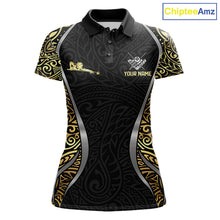 Load image into Gallery viewer, Personalized 8 Ball Pool Crown Women Billiard Shirts Gold And Silver Tribal Billiard Pool Jerseys NYN2894