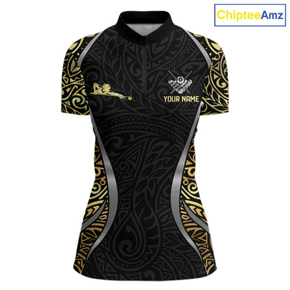 Personalized 8 Ball Pool Crown Women Billiard Shirts Gold And Silver Tribal Billiard Pool Jerseys NYN2894
